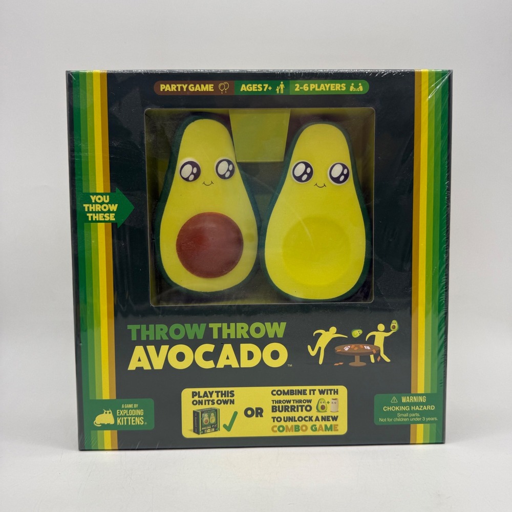 Exploding Kittens Throw Throw Avocado Dodgeball Card Game New Sealed